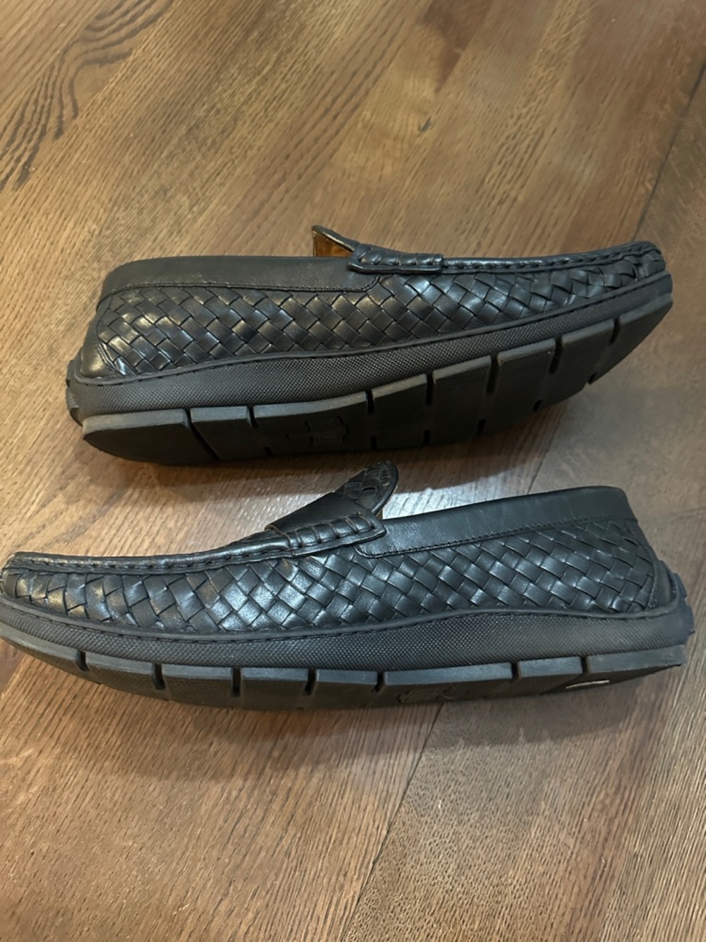 Flag Ltd. Nappa Glove Men’s Black Woven Leather Loafers size 11 - Picture 5 of 5